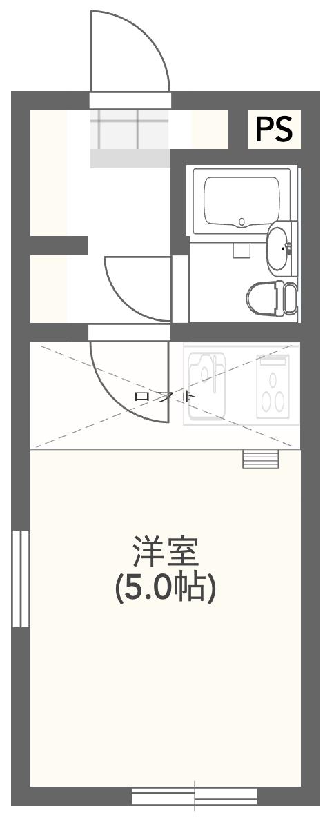 プロヴァンスA棟(ワンルーム/1階)の間取り写真