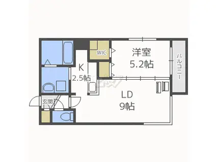 ル・クレールN26(1LDK/4階)の間取り写真