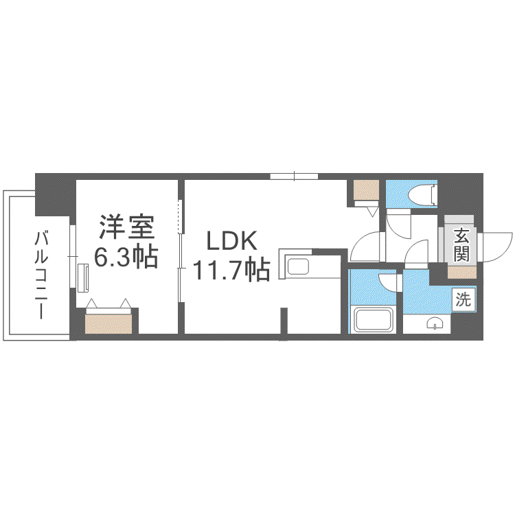 ウィスタリアレジデンス博多(1LDK/10階)の間取り写真