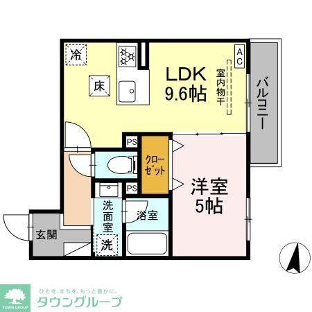 DBLESS川崎 イースト(1LDK/1階)の間取り写真