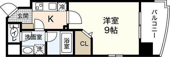 ライフメント堺町II(1K/10階)の間取り写真