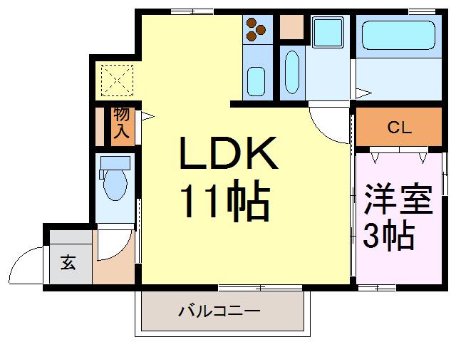 シャトルハイツ(1LDK/1階)の間取り写真