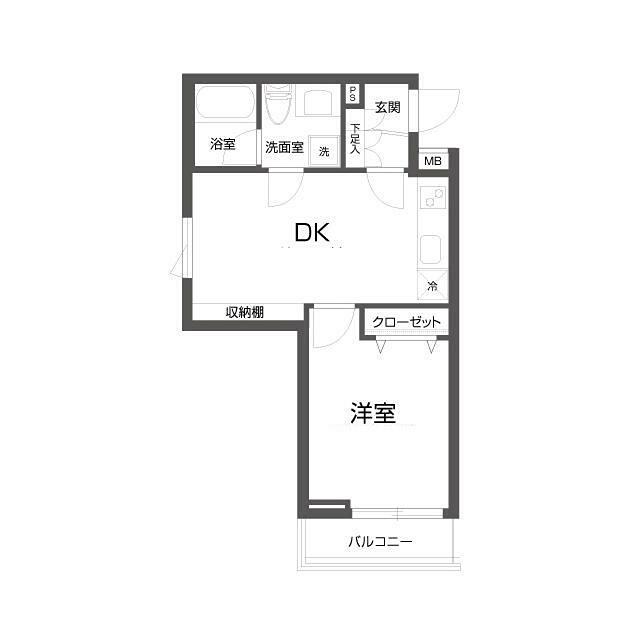 PASEO中目黒(1LDK/1階)の間取り写真