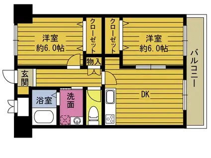 サン・ルピナス21(2DK/3階)の間取り写真