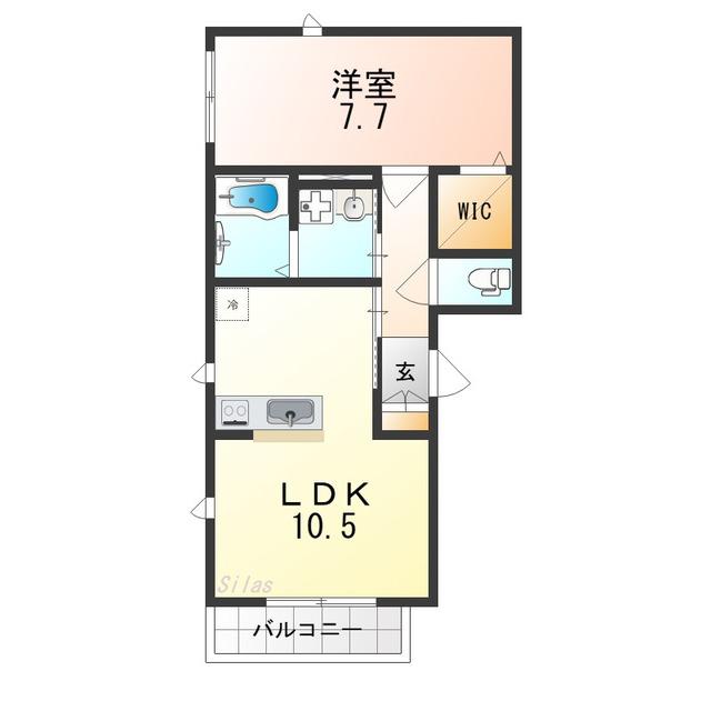 コンフォート住吉(1LDK/3階)の間取り写真