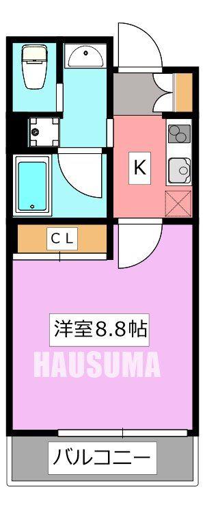 ミュージション西台(1K/2階)の間取り写真