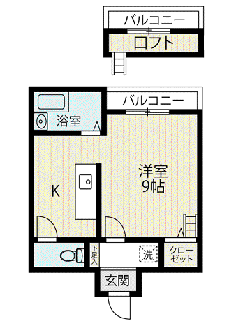 シナモンハウス(ワンルーム/2階)の間取り写真