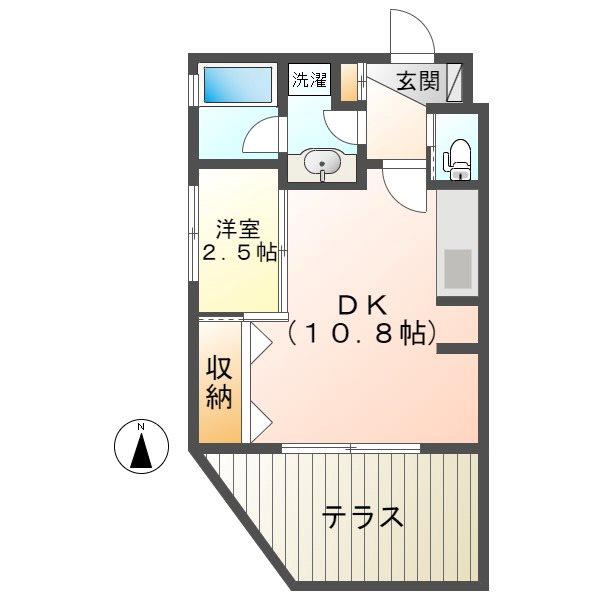 MINA八事石坂(1DK/1階)の間取り写真