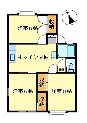 フロンティアガーデンヒル(3DK/1階)の間取り写真