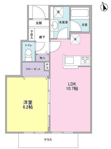 コルティーレ経堂(1LDK/1階)の間取り写真