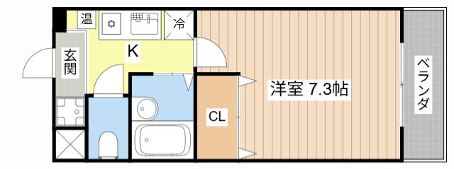 疋田マンションII(1K/3階)の間取り写真