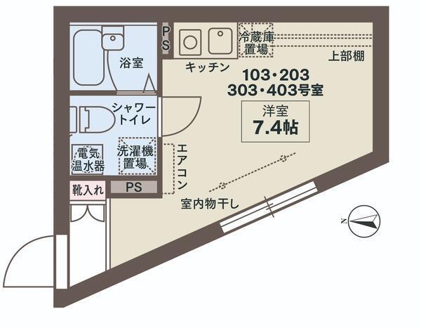 COCOFLAT田端III(ワンルーム/4階)の間取り写真
