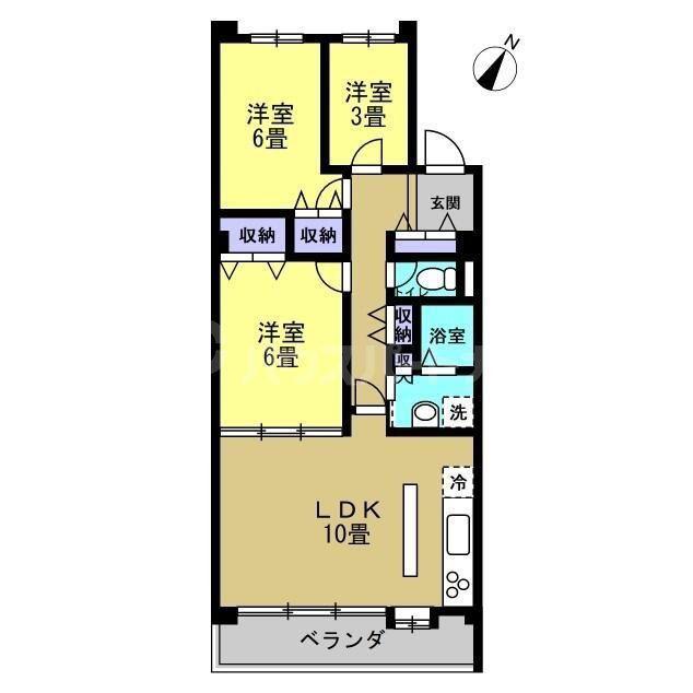 リアライズ柏II(3LDK/9階)の間取り写真