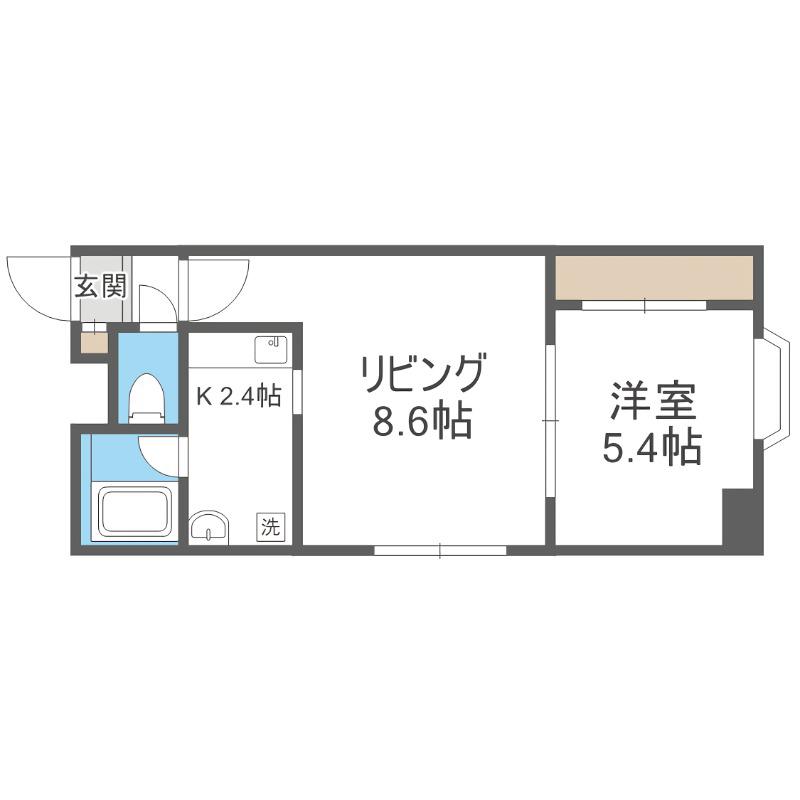 セトル豊平II(1LDK/2階)の間取り写真