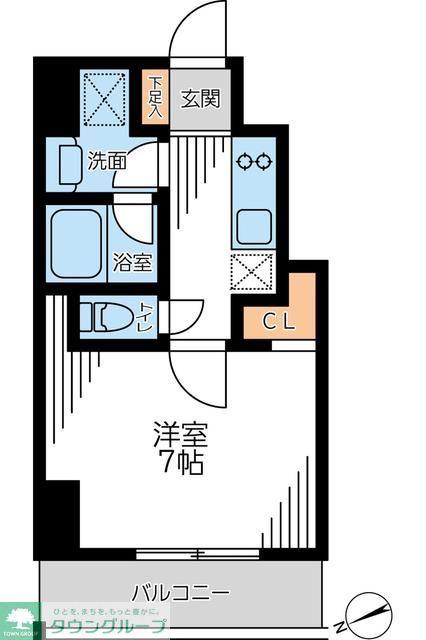 ザ・パーククロス門前仲町(1K/5階)の間取り写真