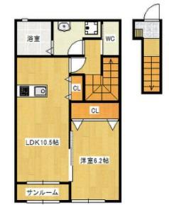タラッサ(1LDK/2階)の間取り写真