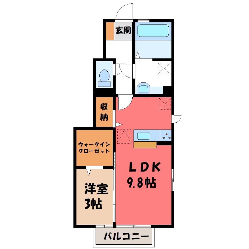 ラ・ステラ宮前町II(1LDK/1階)の間取り写真