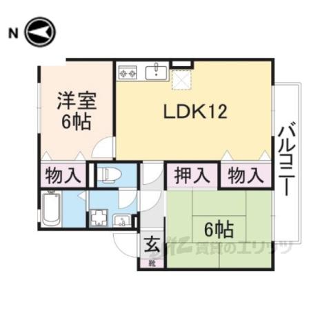 カサベルテC(2LDK/1階)の間取り写真