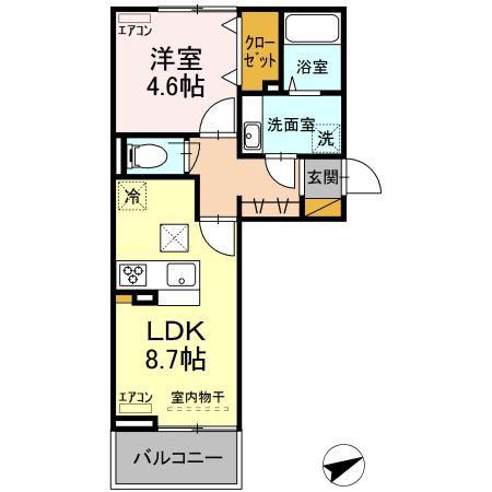 アイリス(1LDK/1階)の間取り写真