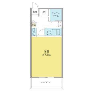 ジョイフル原III(ワンルーム/2階)の間取り写真