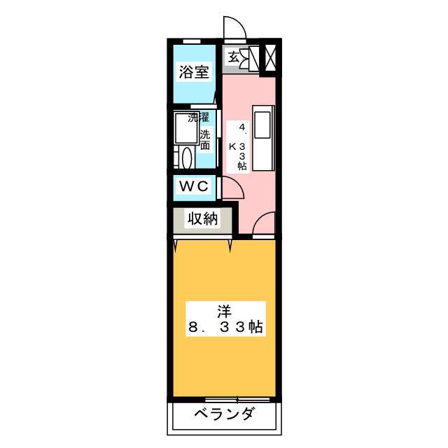 BLUE ROSE.K(1K/2階)の間取り写真