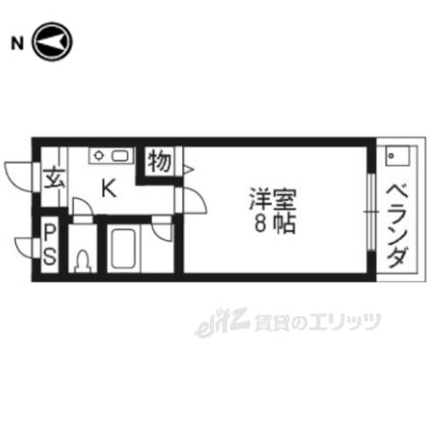 ジュネス丸池B棟(1K/5階)の間取り写真