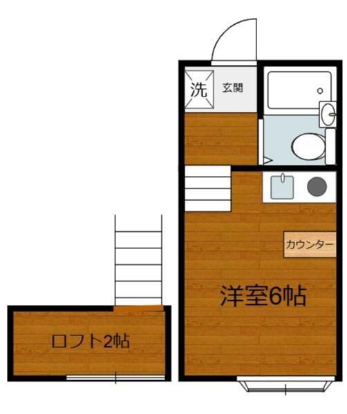 ヒルトップ麻生(ワンルーム/1階)の間取り写真