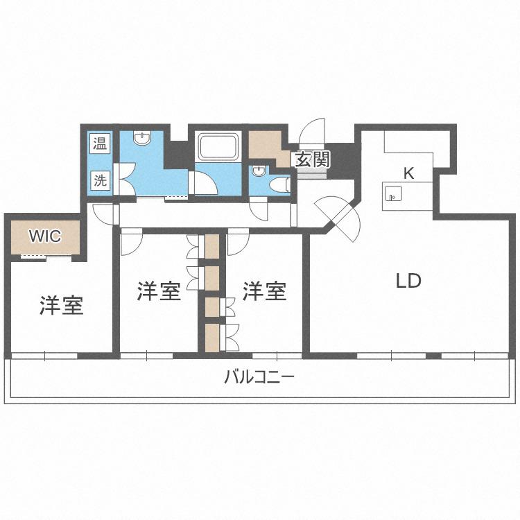 ラフィネタワー札幌南3条(3LDK/29階)の間取り写真