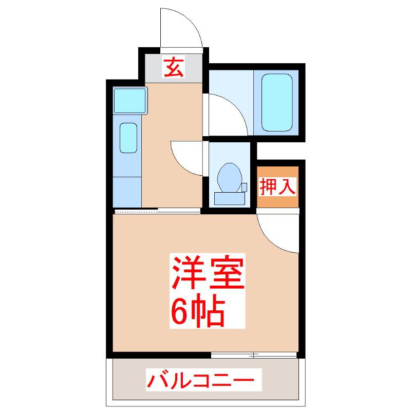 コーポマキシム東谷山(1K/3階)の間取り写真