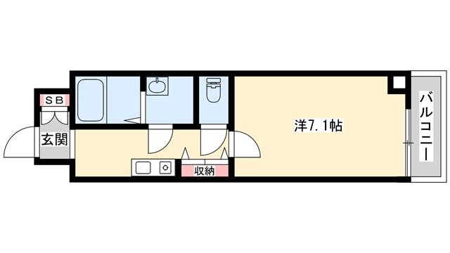 CAPITAL.I姫路(1K/7階)の間取り写真
