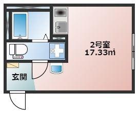 BACE桜森(1K/2階)の間取り写真