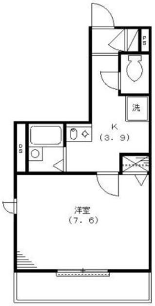マノワール(1K/3階)の間取り写真