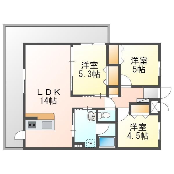 レジデンス南十字星(3LDK/3階)の間取り写真