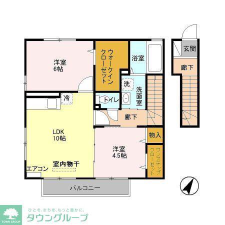 サンモール北入曽A(2LDK/2階)の間取り写真