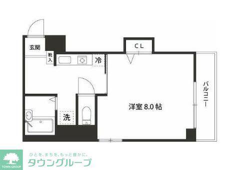 N´Sフラット(1K/2階)の間取り写真