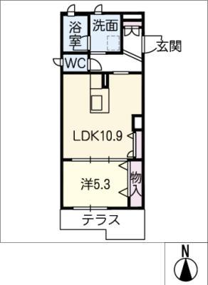 CURACION(1LDK/1階)の間取り写真