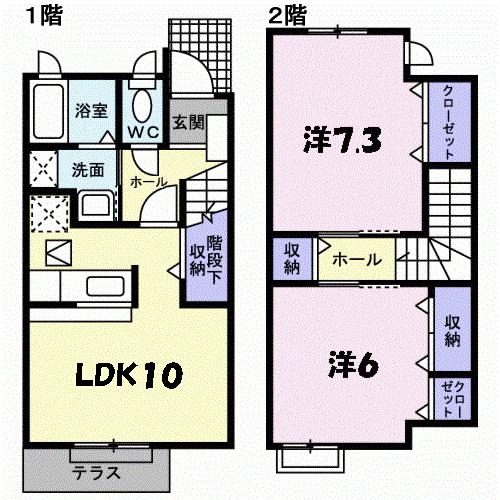ベル ファミーユII 3番館(2LDK/1階)の間取り写真