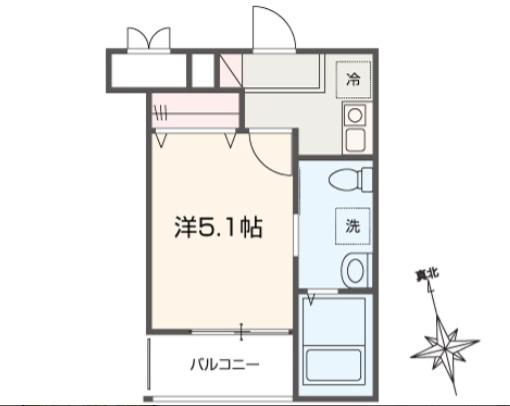 MELLAS川口(1K/1階)の間取り写真