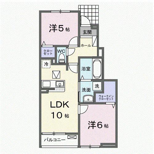 マレカージュ大石(2LDK/1階)の間取り写真