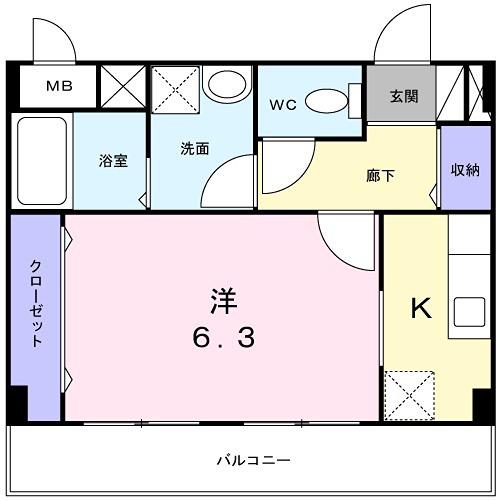 LONG HOUSEII(ワンルーム/4階)の間取り写真