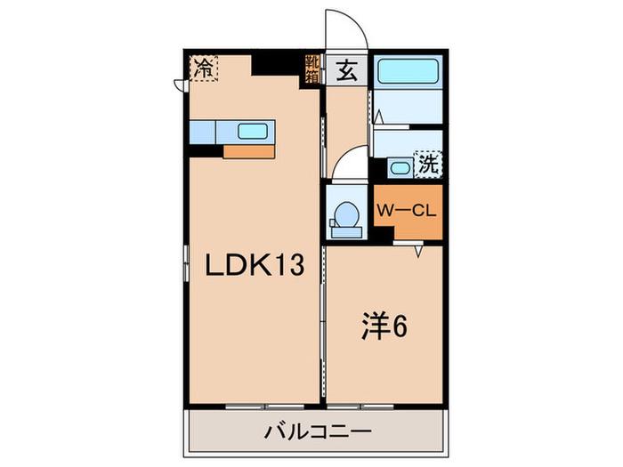ロイトンIII(1LDK/2階)の間取り写真