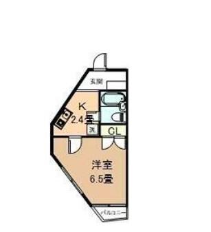 サンシティ中野島第2(1K/3階)の間取り写真