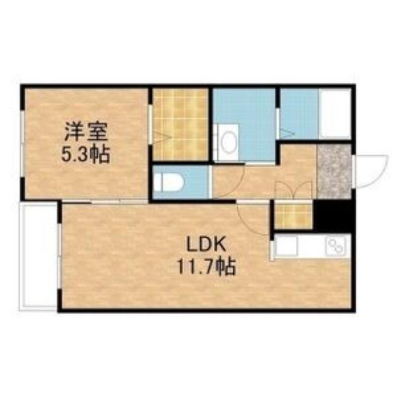 CARRERA東札幌(1LDK/4階)の間取り写真