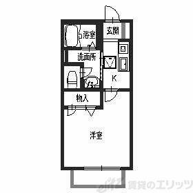 クオーレ千里(1K/2階)の間取り写真