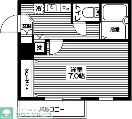 スカイコート練馬桜台(1K/2階)の間取り写真
