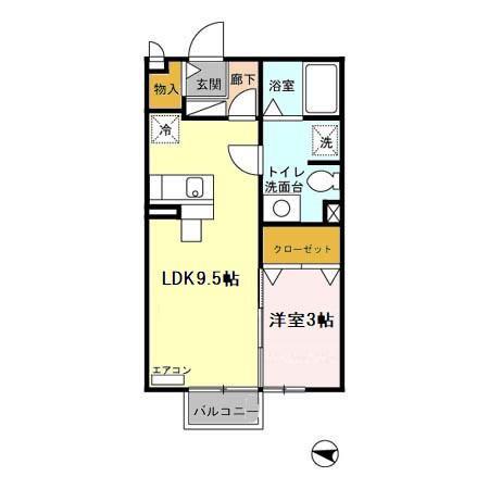花花参番館(1LDK/2階)の間取り写真