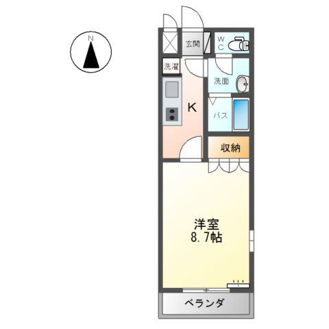 ルミエール(1K/1階)の間取り写真
