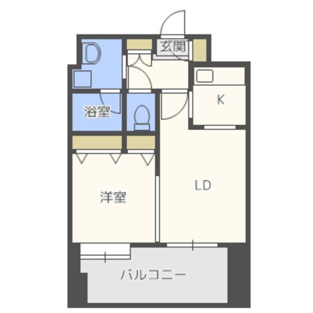 レシェンテ・ヴィラ千早(1LDK/4階)の間取り写真