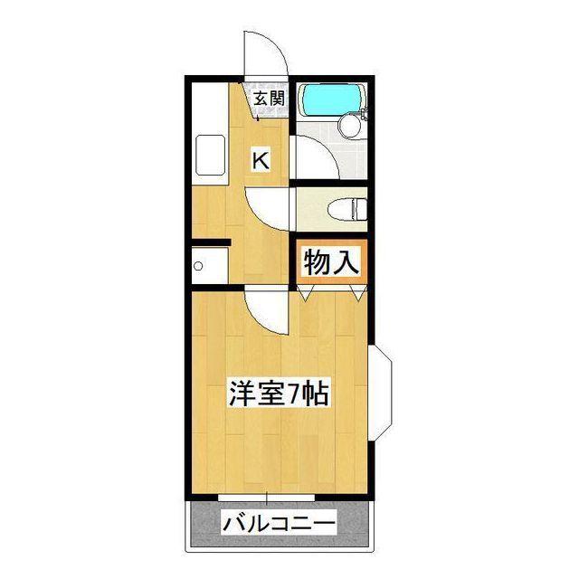 コーポみらい(1K/2階)の間取り写真
