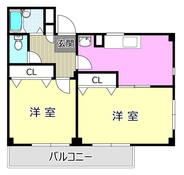 TFB大住(2K/1階)の間取り写真